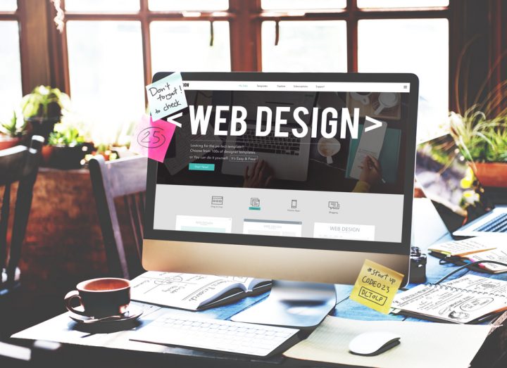 web design on computer screen